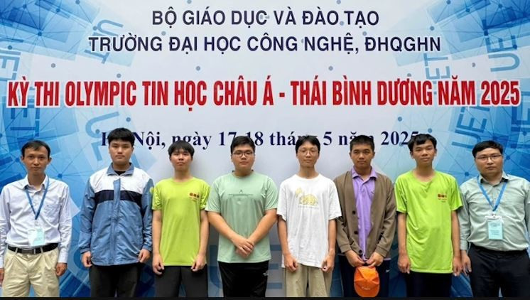 6 học sinh Việt Nam tham gia xét giải Olympic Tin học châu Á Thái Bình Dương 2025. (Ảnh: MOET)