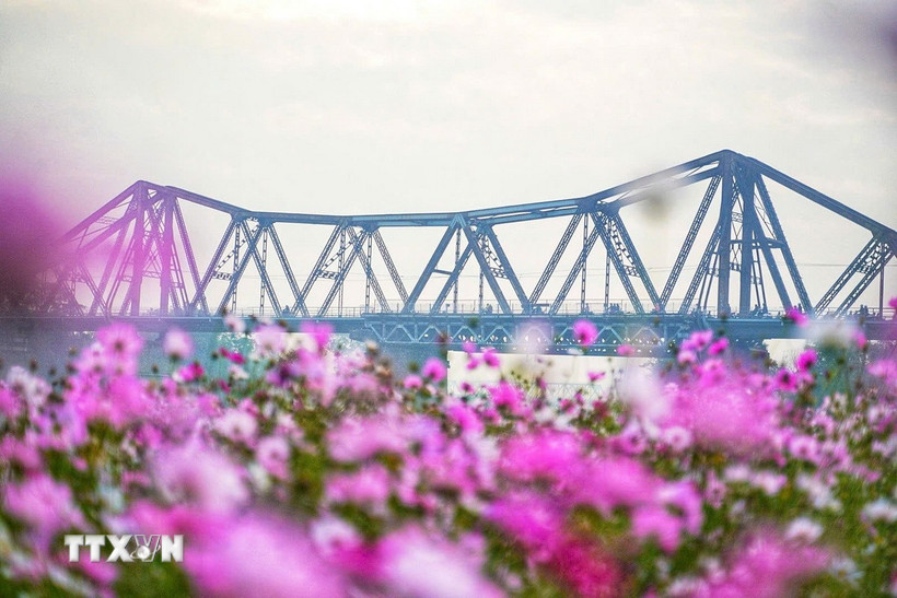 Vẻ đẹp của cầu Long Biên (Hà Nội). (Ảnh: Khánh Hòa/TTXVN)