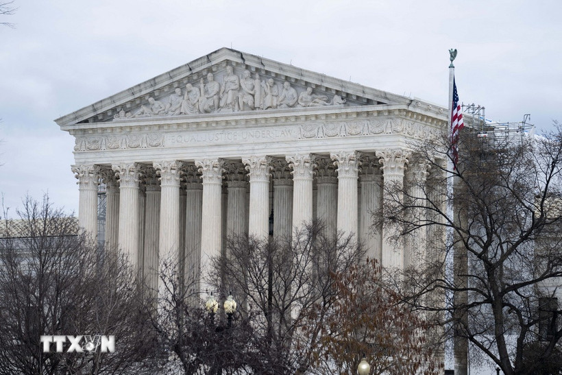Tòa án Tối cao Mỹ ở Washington, D.C. (Ảnh: THX/TTXVN)