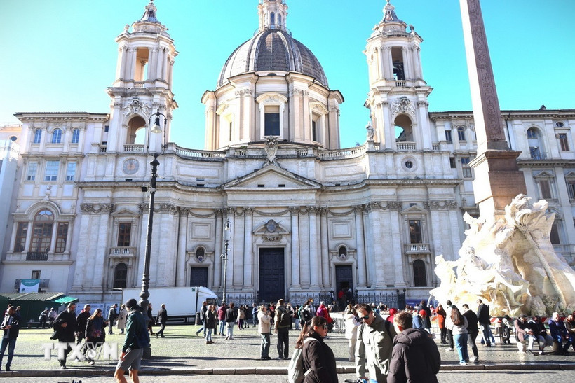 Nhà thờ Sant Agnese ở Piazza Navona. (Ảnh: Thanh Hải/TTXVN)