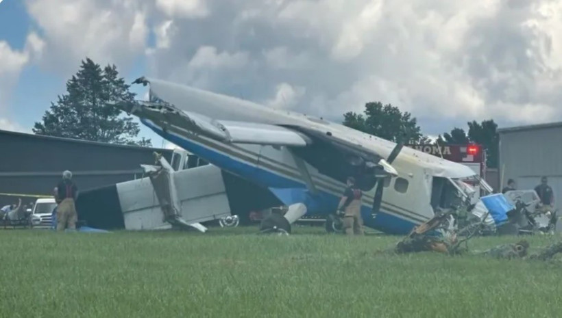 Hiện trường chiếc máy bay rơi ở bang Tennessee (Mỹ). (Nguồn: CNN)