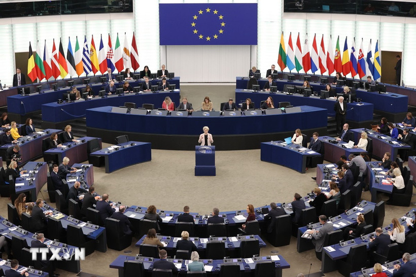 Một phiên họp Nghị viện châu Âu ở Strasbourg (Pháp) hồi tháng 11 năm ngoái. (Ảnh: THX/TTXVN)