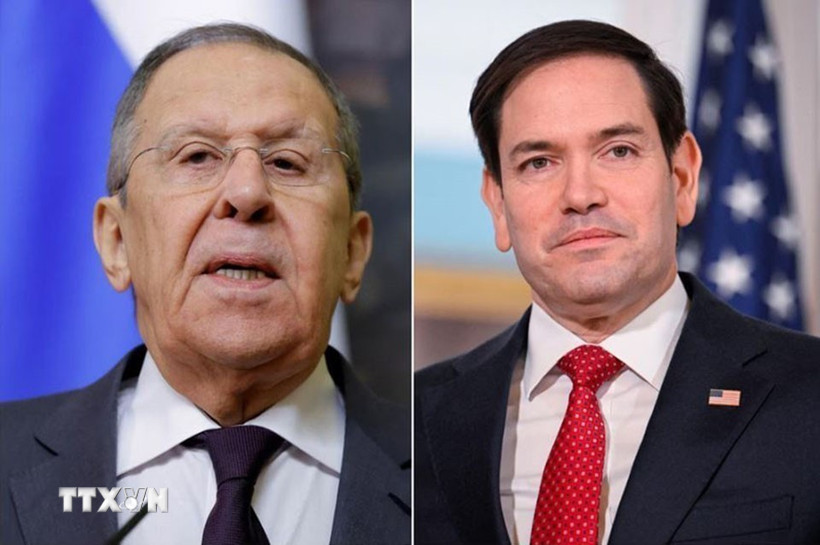 Ngoại trưởng Nga Sergei Lavrov (trái) và người đồng cấp Mỹ Marco Rubio. (Ảnh: Reuters/TTXVN)