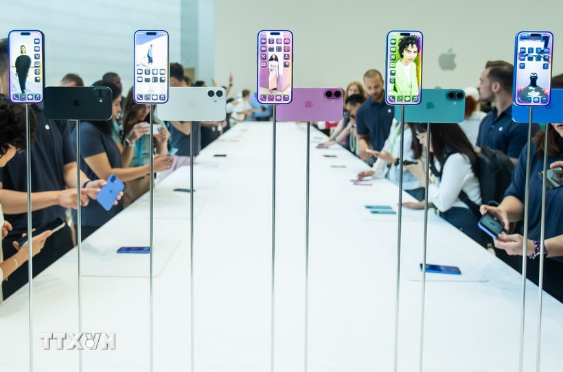 Điện thoại iPhone của Apple được giới thiệu tại Cupertino, California (Mỹ). (Ảnh: THX/TTXVN)