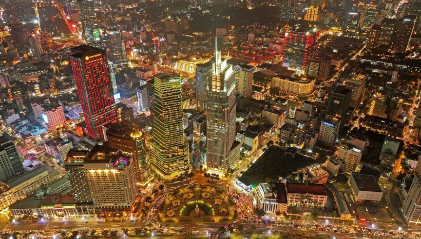 Khu vực công viên bến Bạch Đằng, đường Tôn Đức Thắng, phường Bến Nghé, quận 1 (Thành phố Hồ Chí Minh). (Ảnh: Vũ Sinh/TTXVN)