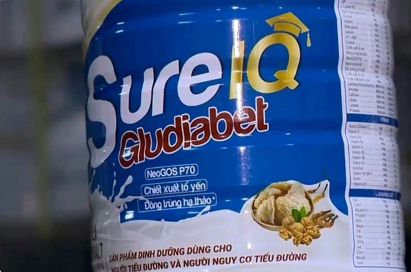 Hộp sữa bị công an xác định là giả trong một vụ án. (Nguồn: VTV)