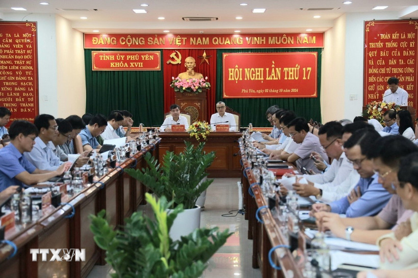 Hội nghị Tỉnh ủy Phú Yên lần thứ 17, hồi tháng 10 năm ngoái. (Ảnh: Xuân Triệu/TTXVN)