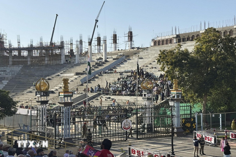 Cửa khẩu Attari-Wagah ở biên giới Ấn Độ-Pakistan. (Ảnh: Kyodo/TTXVN)