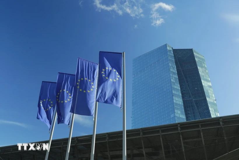 Trụ sở Ngân hàng Trung ương châu Âu (ECB) tại Frankfurt (Đức). (Ảnh: THX/TTXVN)