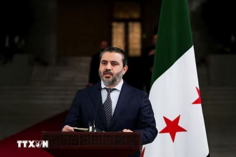 Người đứng đầu ngành ngoại giao trong chính quyền lâm thời Syria, ông Asaad Hassan al-Shibani trong cuộc họp báo tại Damascus, ngày 30/12/2024. (Ảnh: Reuters/TTXVN)
