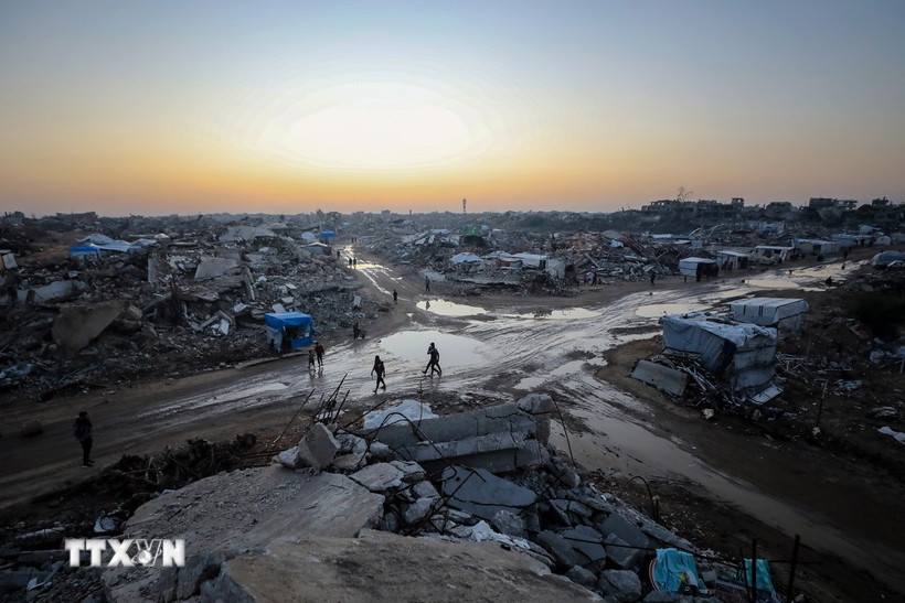 Cảnh đổ nát do xung đột tại Gaza. (Ảnh: THX/TTXVN)