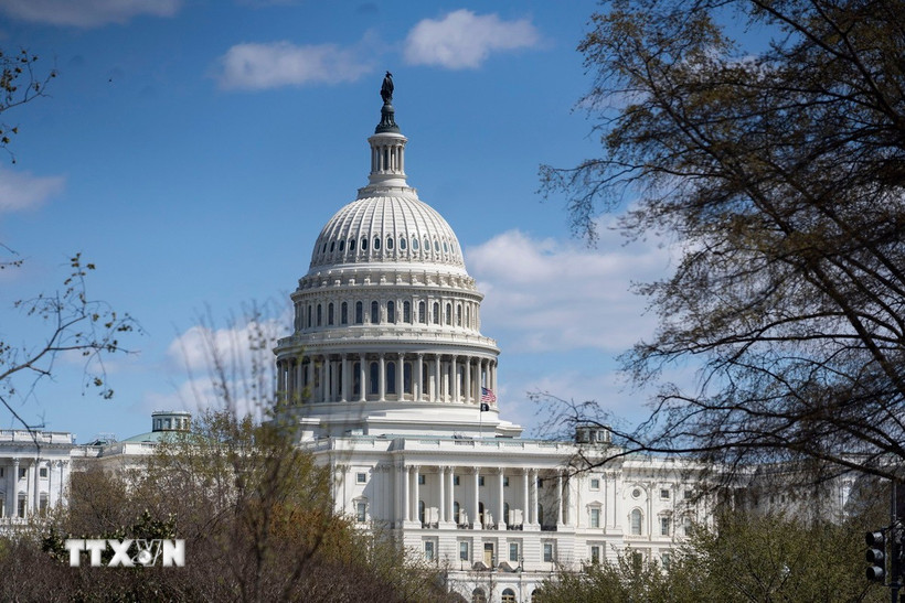 Tòa nhà Quốc hội Mỹ ở Washington, D.C. (Ảnh: THX/TTXVN)