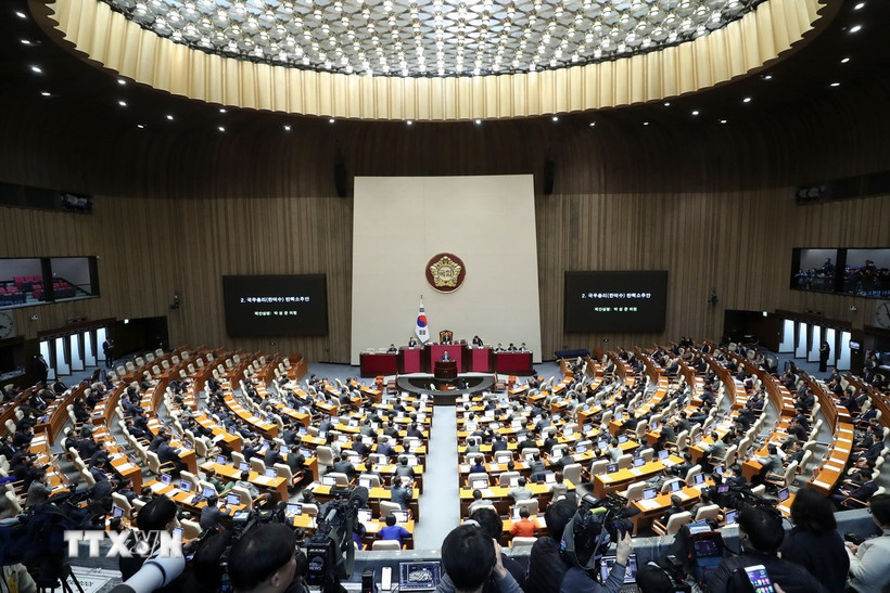 Một phiên họp Quốc hội Hàn Quốc tại Thủ đô Seoul. (Ảnh: THX/TTXVN)