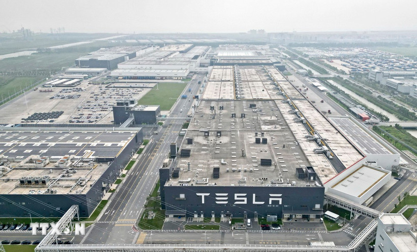 Nhà máy của hãng Tesla tại Thượng Hải (Trung Quốc). (Ảnh: THX/TTXVN)