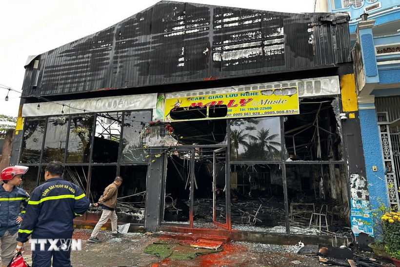 Hiện trường vụ cháy. (Ảnh: Trần Lê Lâm/TTXVN)