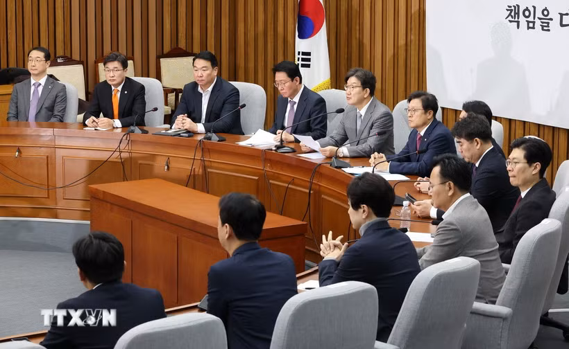 Một phiên họp của đảng Quyền lực Quốc dân (PPP) ở Seoul hồi tháng 12 năm ngoái. (Ảnh minh họa: Yonhap/TTXVN)