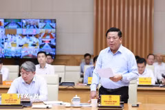 Bộ trưởng Bộ Xây dựng Trần Hồng Minh phát biểu. (Ảnh: Dương Giang/TTXVN)