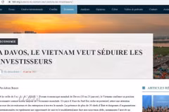 Trang tin La Tribune des Nations vừa đăng bài viết với nhan đề “Tại Davos, Việt Nam muốn thu hút các nhà đầu tư”. (Ảnh: TTXVN phát)