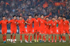 Đội tuyển Việt Nam có bước nhảy vọt trên bảng xếp hạng FIFA. (Ảnh: Minh Quyết/TTXVN)