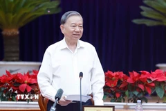 Tổng Bí thư Tô Lâm chúc Tết Đảng bộ, chính quyền và Nhân dân tỉnh Đắk Lắk nhân dịp chuẩn bị đón Xuân Bính Ngọ. (Ảnh: Thống Nhất/TTXVN)