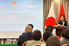 Tổng Lãnh sự quán Việt Nam tại Fukuoka Vũ Chi Mai phát biểu khai mạc Hội thảo. (Ảnh: Phạm Tuân/TTXVN)