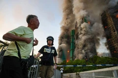 Hiện trường vụ hỏa hoạn. (Ảnh: SCMP)