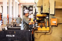Công nhân làm việc trong khu công nghiệp Giang Điền, huyện Trảng Bom, Đồng Nai. (Ảnh: Hồng Đạt/TTXVN)