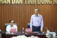 Thứ trưởng Bộ Giáo dục và Đào tạo Phạm Ngọc Thưởng phát biểu chỉ đạo tại buổi làm việc với tỉnh Đồng Nai. (Ảnh: Lê Xuân/TTXVN)