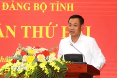 Ông Lê Ngọc Quang, Bí thư Tỉnh ủy Quảng Trị, phát biểu khai mạc Hội nghị. (Ảnh: Võ Dung/TTXVN)