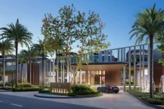 Sảnh đón The Fullhaus sang trọng và ấm áp, chào đón giới tinh anh khám phá chương sống đẳng cấp. (Ảnh: CapitaLand)