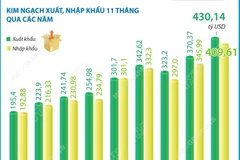 11 tháng năm 2025: Kim ngạch xuất, nhập khẩu hàng hóa tăng 17,2%
