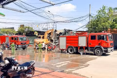 Hiện trường vụ cháy. (Ảnh: TTXVN phát)