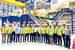 Lãnh đạo Tổng công ty LILAMA thăm và kiểm tra nhà máy trước khi thực hiện đốt lửa lần đầu Nhà máy điện Nhơn Trạch 4. (Ảnh: LILAMA)