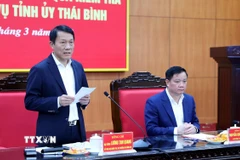 Đại tướng Lương Tam Quang, Ủy viên Bộ Chính trị, Bộ trưởng Bộ Công an, Trưởng đoàn kiểm tra phát biểu. (Ảnh: Thế Duyệt/TTXVN)