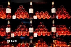 Rượu vang Pháp được bày bán tại Bommes, Tây Nam Pháp ngày 28/1/2019. (Ảnh: AFP/TTXVN)