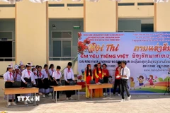 Hội thi “Em yêu tiếng Việt”. (Ảnh: TTXVN phát)