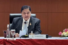 Bộ trưởng Kinh tế Indonesia Airlangga Hartarto. (Ảnh: Đỗ Quyên/TTXVN)