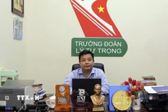 Thạc sỹ Dương Trọng Phúc, Phó Hiệu trưởng Trường đoàn Lý Tự Trọng (Thành phố Hồ Chí Minh) góp ý cho Văn kiện Đại hội XIV của Đảng. (Ảnh: Tiến Lực/TTXVN)
