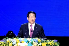 Chủ tịch nước Lương Cường phát biểu khai mạc Lễ mở ký và Hội nghị cấp cao Công ước của Liên hợp quốc về chống tội phạm mạng. (Ảnh: Tuấn Anh/TTXVN)