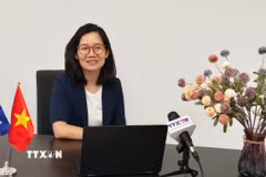 Bà Trần Thị Thanh Mỹ, Trưởng Cơ quan Thương vụ Việt Nam tại Australia, chia sẻ với phóng viên TTXVN về tiềm năng quan hệ thương mại và đầu tư Việt Nam-Australia. (Ảnh: Trung Trang/TTXVN)