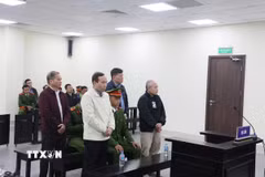 Các bị cáo tại phiên tòa ngày 6/1. (Ảnh: Kim Anh/TTXVN)