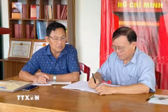 Đảng viên trên địa bàn xã Xuân Trường, tỉnh Ninh Bình luôn phát huy tốt vai trò tiên phong, gương mẫu tại địa phương. (Ảnh: Thùy Dung/TTXVN)