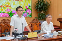 Thứ trưởng Bộ Công Thương Trương Thanh Hoài phát biểu tại buổi làm việc. (Ảnh: Thanh Liêm/TTXVN)