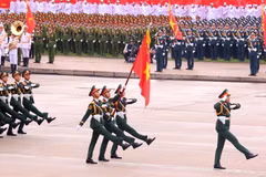 Khối sỹ quan Lục quân Quân đội Nhân dân Việt Nam trong Lễ diễu binh Kỷ niệm 80 năm Quốc khánh 2/9/2025. (Ảnh: TTXVN)
