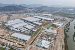 Khu công nghiệp Sông Khoai (Quảng Yên) đang thu hút nhiều doanh nghiệp tới đầu tư, sản xuất, tạo việc làm cho lao động địa phương. (Ảnh: Hoàng Hiếu/TTXVN)