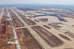 Sân bay Long Thành cuối tháng 3/2026. (Ảnh: Công Phong/TTXVN)