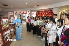 Đông đảo cán bộ, nhân dân, các em học sinh và du khách tham quan triển lãm. (Ảnh: Trung Kiên/TTXVN)