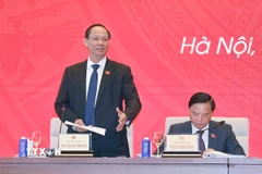 Đồng chí Trần Quang Phương, Ủy viên Trung ương Đảng, Phó Chủ tịch Quốc hội, Phó Trưởng Ban thường trực Ban Chỉ đạo Diễn đàn phát biểu. (Ảnh: Doãn Tấn/TTXVN)