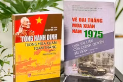 Hai cuốn sách “Về đại thắng mùa Xuân 1975 qua tài liệu của chính quyền Sài Gòn” và “Tổng hành dinh trong mùa Xuân toàn thắng”. (Ảnh: Báo Nhân dân)