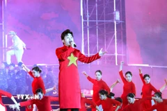 Ca sỹ Tùng Dương biểu diễn trong chương trình nghệ thuật đặc biệt “Tự hào là người Việt Nam”. (Ảnh: Phương Hoa/TTXVN)
